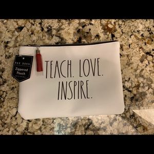 Rae Dunn Teach Love Inspire pouch